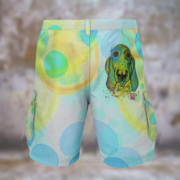 Cargohose mit Paolo - Hose, lang oder kurz, bunt, 100% Polyester, Grösse S-5XL, fester Stoff, Normale Passform, Mischling, Mix, Basset Hound